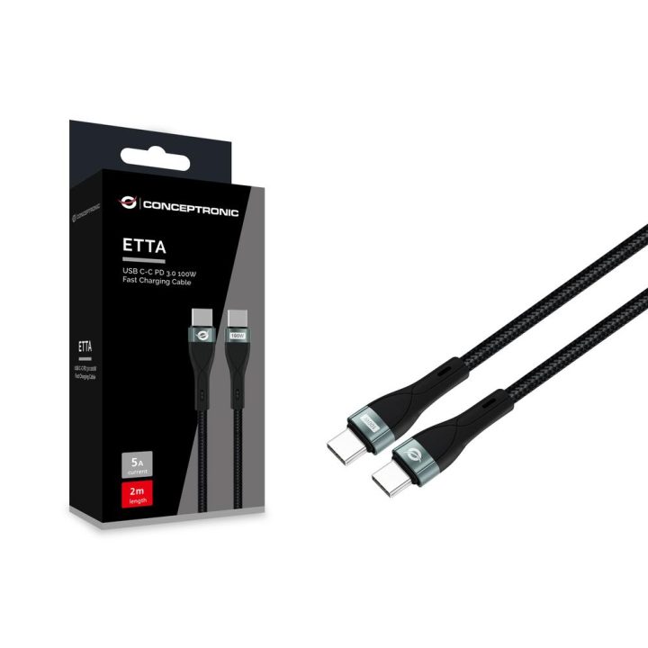 Conceptronic ETTA01B20 USB Cable USB 2.0 2 m USB C 0.48 Gbit/s 100 W…