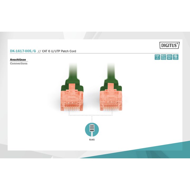 Digitus DK-1617-005/G Green Network Cable 0.5 m Cat6 U/UTP (UTP)
