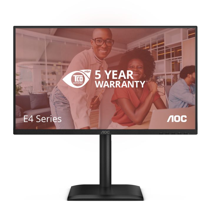 AOC E4 24E4CV PC Monitor 23.8" 1920 x 1080 Pixels Full HD LED Black