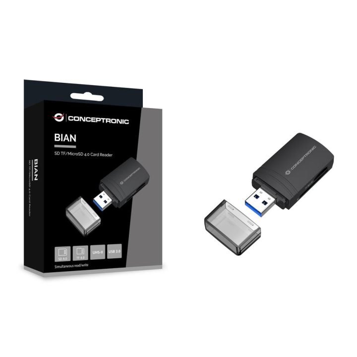 Conceptronic BIAN06B USB 3.2 Gen 1 (3.1 Gen 1) Type-A Card Reader…