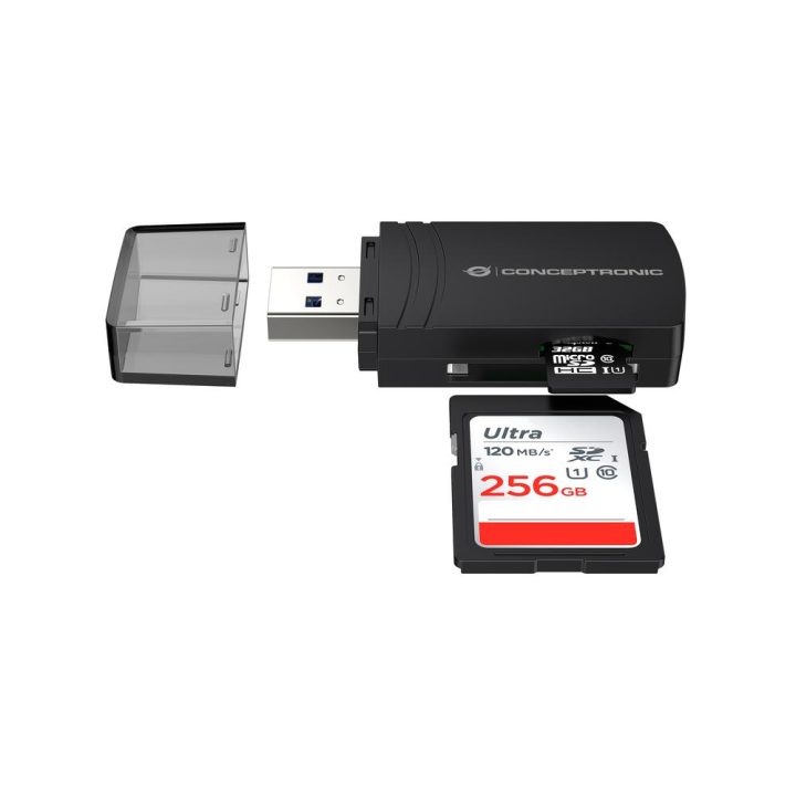 Conceptronic BIAN06B USB 3.2 Gen 1 (3.1 Gen 1) Type-A Card Reader…