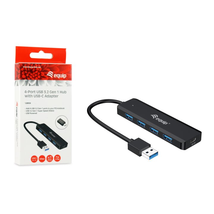 Equip 128959 hub de interface USB 3.2 Gen 1 (3.1 Gen 1) Type-A 5000…
