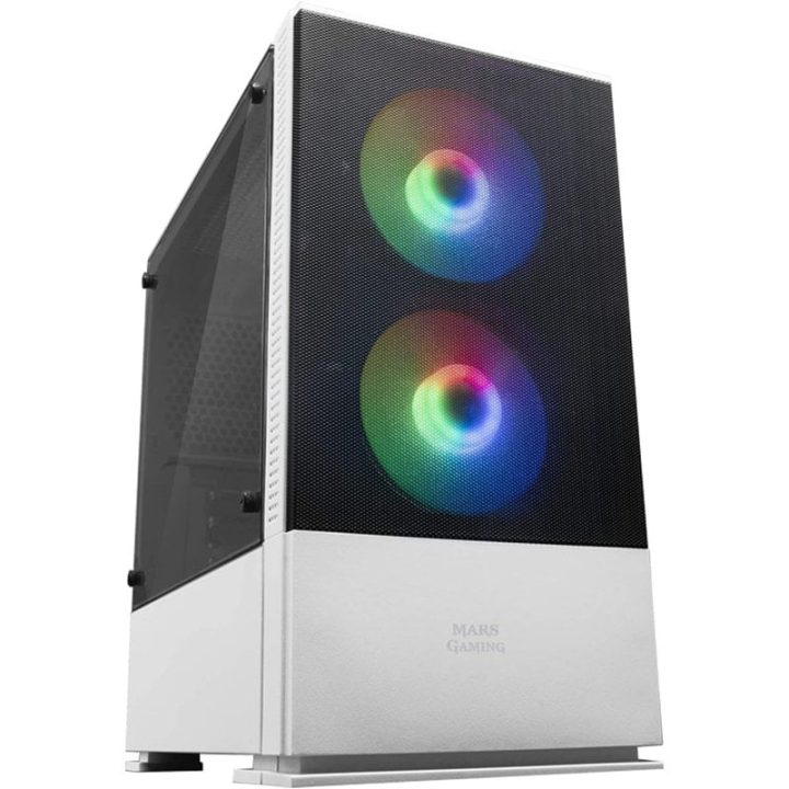 Mars Gaming MCZW, Premium Compact PC Case, MicroATX, Mesh Side+Front…