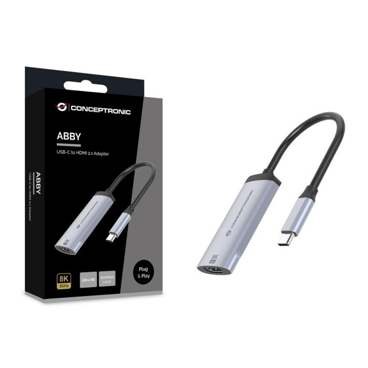 Conceptronic ABBY23G Adaptador gráfico USB 7680 x 4320 Pixéis Prata