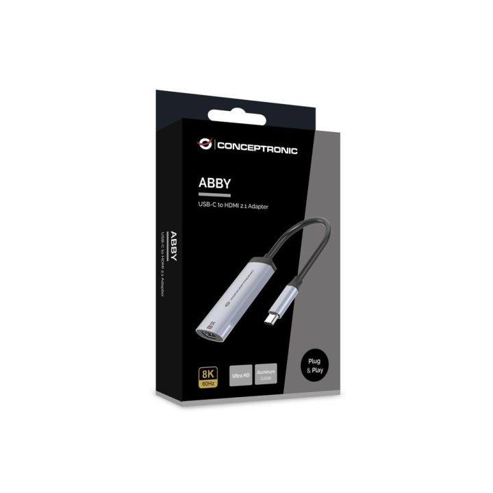 Conceptronic ABBY23G USB Graphics Adapter 7680 x 4320 Pixels Silver