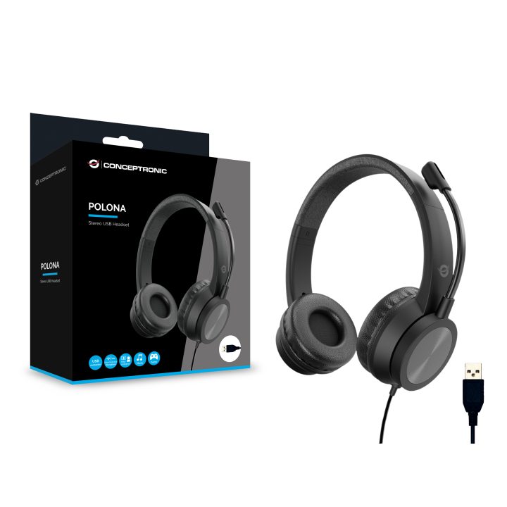 Conceptronic POLONA05B auriculares e headset Auriculares Com Fios…