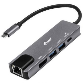 Equip 5-in-1 USB-C Multi-Function Adapter, HDMI, Gigabit LAN, USB 3.2…