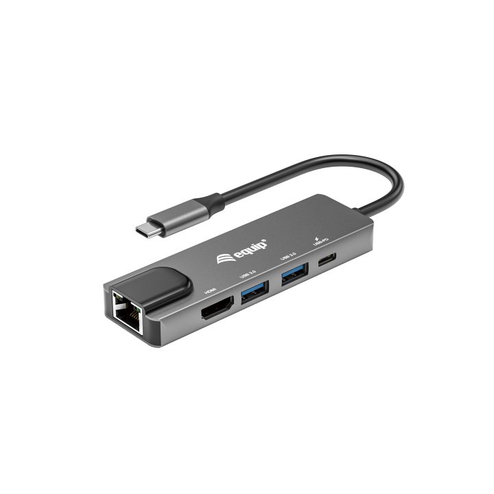 Equip Adaptador multifunción USB-C 5 en 1, HDMI, Gigabit LAN, USB…