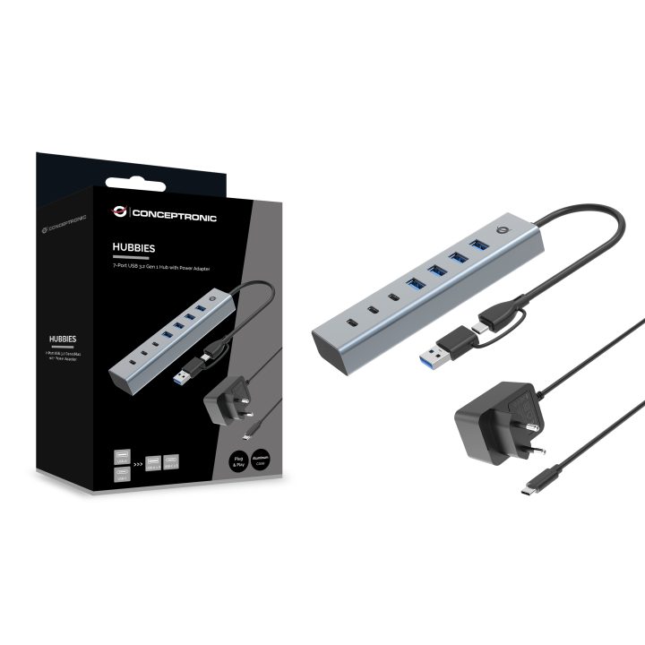 Conceptronic HUBBIES20GP hub de interface USB 3.2 Gen 1 (3.1 Gen 1)…