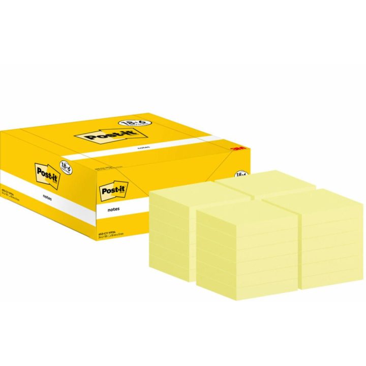 Pack 18+6 blocs 100 hojas notas adhesivas 38X51MM canary yellow caja…