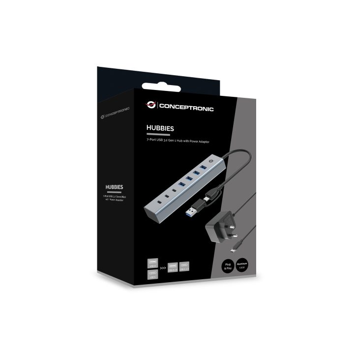 Conceptronic HUBBIES20GP hub de interface USB 3.2 Gen 1 (3.1 Gen 1)…