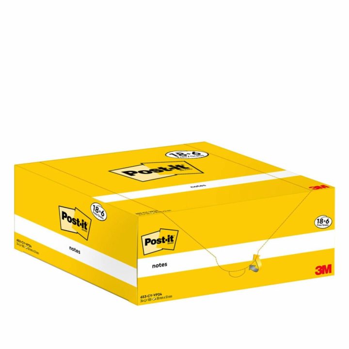 Pack 18+6 blocs 100 hojas notas adhesivas 38X51MM canary yellow caja…