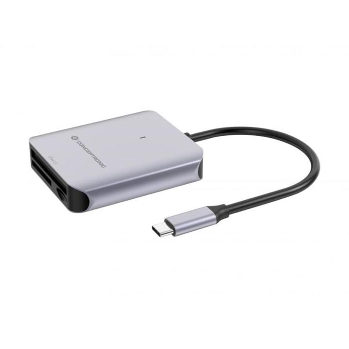 Conceptronic BIAN09G USB 3.2 Gen 2 Type-C Card Reader Gray