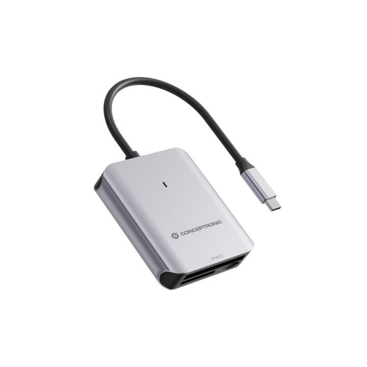Conceptronic BIAN09G leitor de cartões USB 3.2 Gen 2 Type-C Cinzento