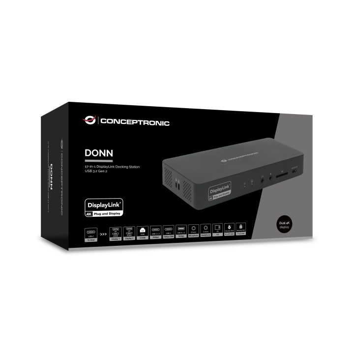 Conceptronic DONN31B base para portátil e replicador de portas Com…