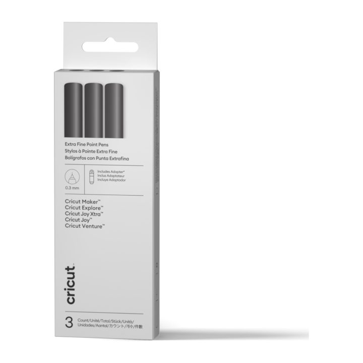 Cricut extra-fine tip pen set, 0.3 mm (3 pcs.) + adapter (2013190)