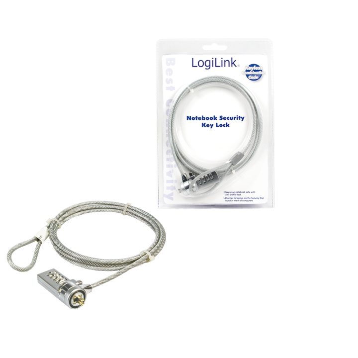 LogiLink Notebook Security Lock w/ Combination cabo antirroubo 1,5 m