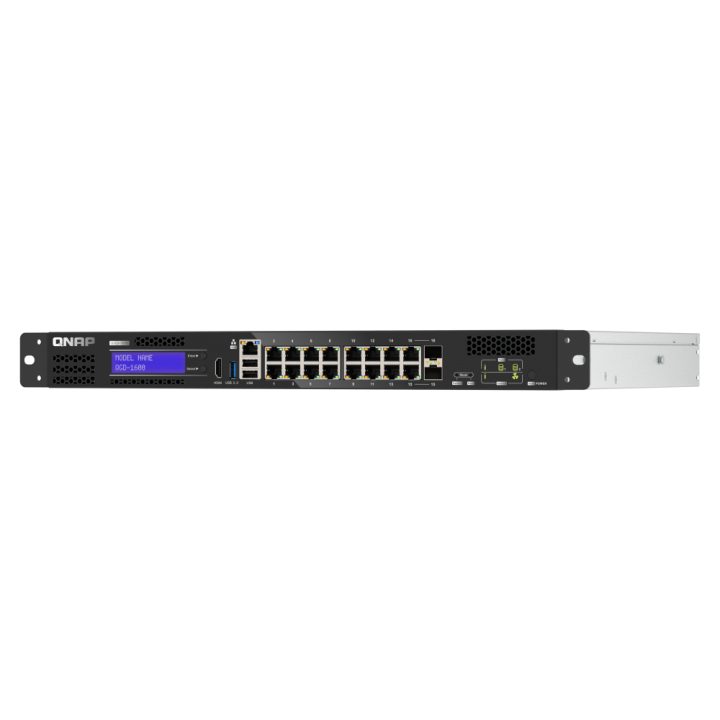 QNAP QGD-1600 Managed Gigabit Ethernet (10/100/1000) 1U Black, Gray