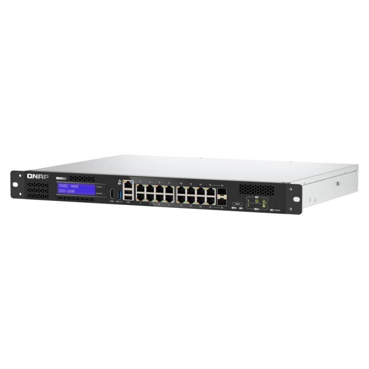 QNAP QGD-1600 Managed Gigabit Ethernet (10/100/1000) 1U Black, Gray