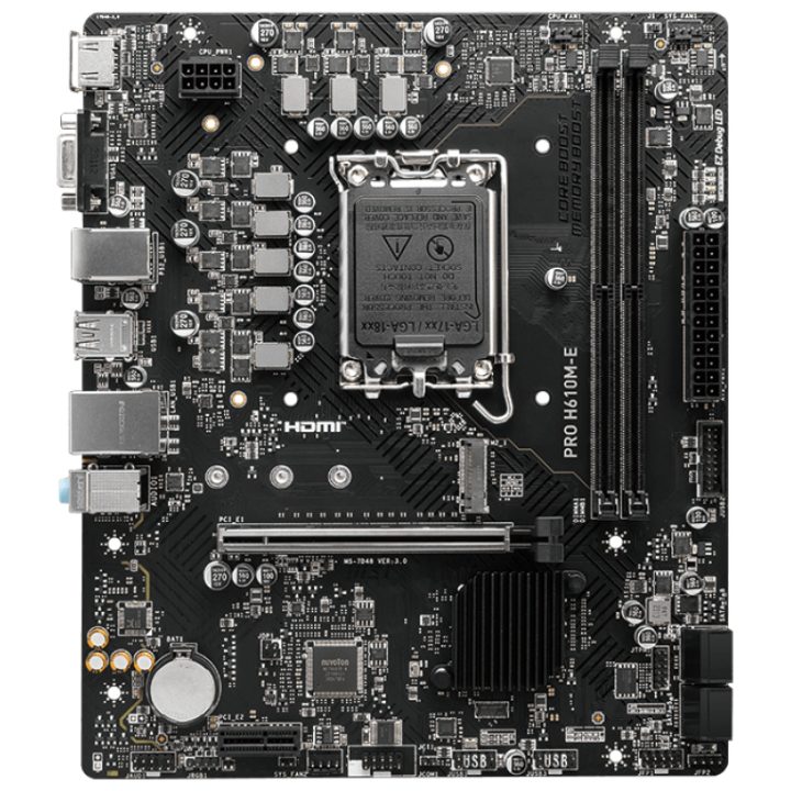 MSI PRO H610M-E Motherboard Intel H610 LGA 1700 micro ATX