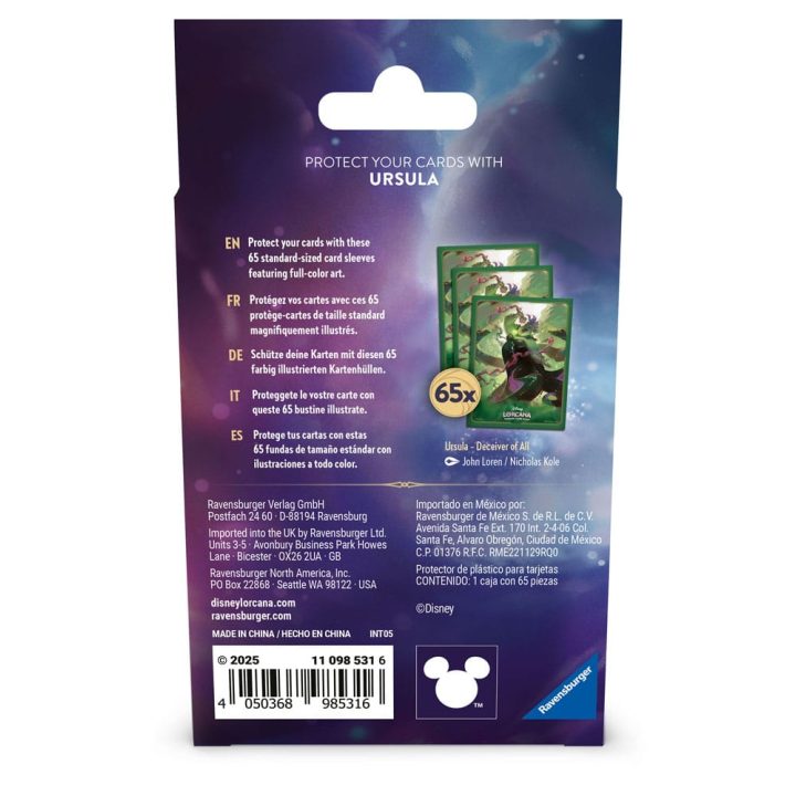 Ravensburger Disney Lorcana Ursula Card Sleeves (65) (RAVE11098531)