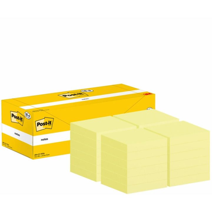 Pack 18+6 blocos de notas adesivas 100 folhas 76X76MM amarelo canário…
