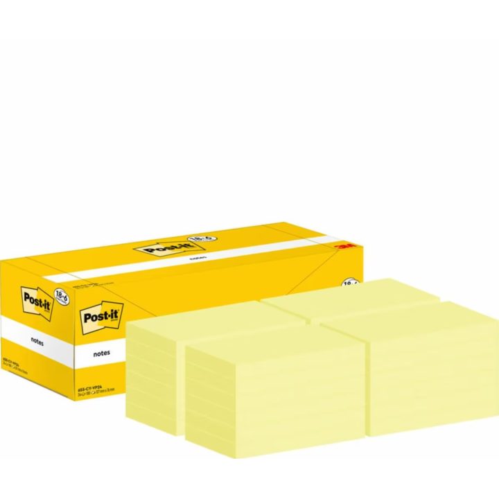 Pack 18+6 blocos de notas adesivas 100 folhas 76X127MM amarelo…