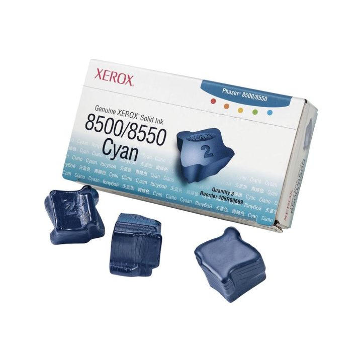 Tinta sólida Xerox Tektronix Phaser 8500-8550 ciano 3 unidades…