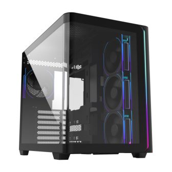 FSP M580-BP Plus Carcasa Midi Tower mITX, mATX Negro ARGB