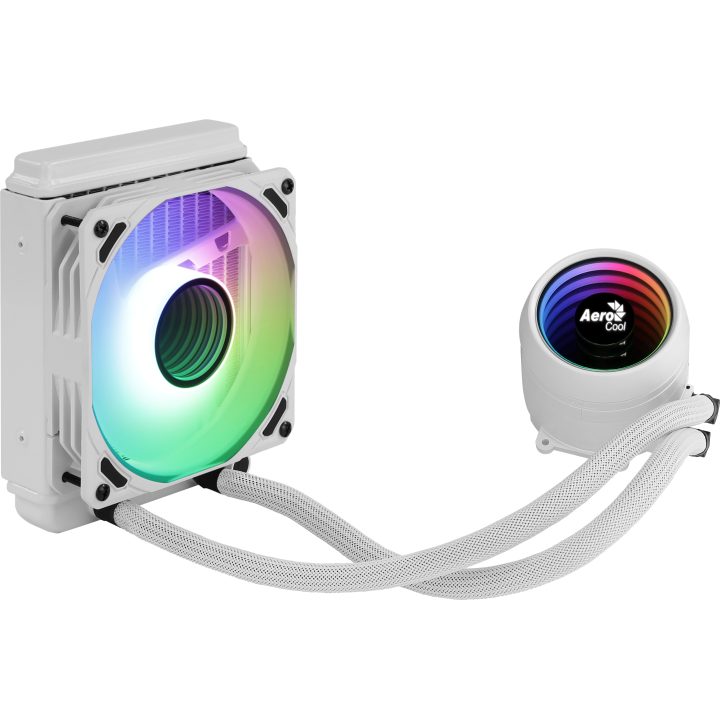 Aerocool MIRAGEL120W CPU Liquid Cooler 12cm ARGB Fan 200W TDP White