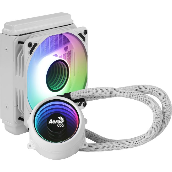 Aerocool MIRAGEL120W CPU Liquid Cooler 12cm ARGB Fan 200W TDP White