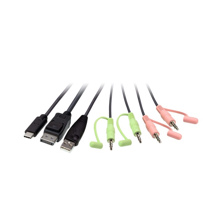 ATEN Switch KVM em formato de cabo híbrido DisplayPort de 2 portas…