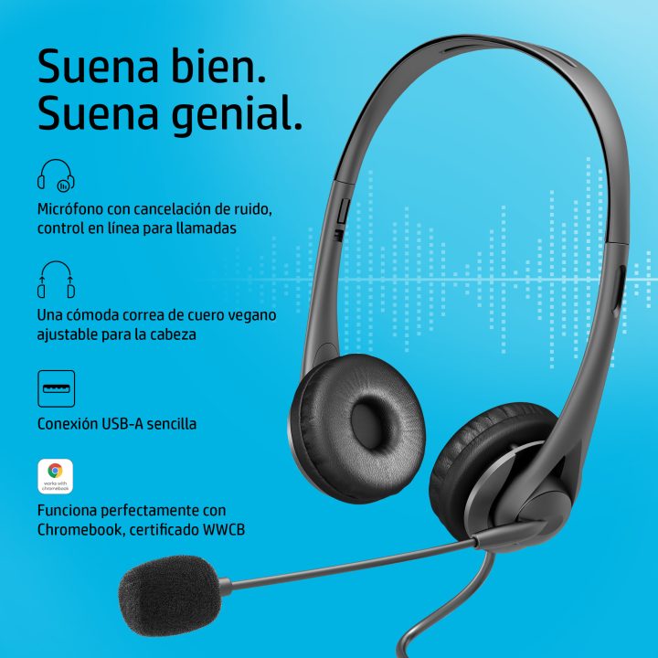 Auscultadores de arco com fio HP G2