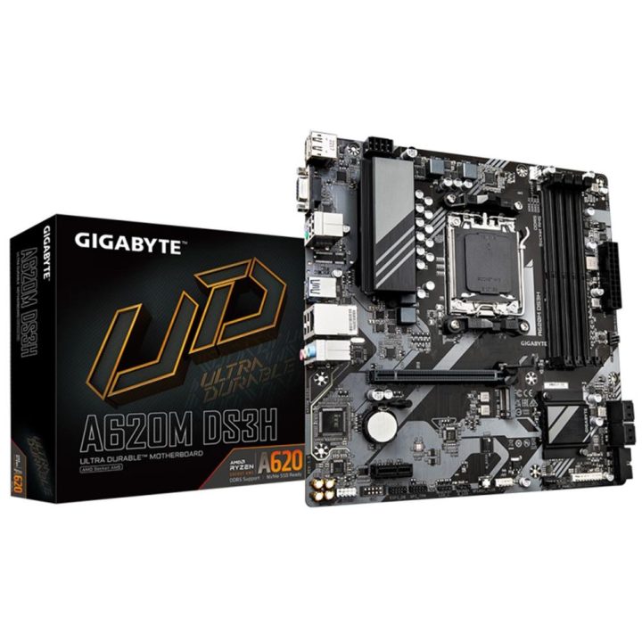 GIGABYTE A620M DS3H Motherboard - Suporta CPUs AMD Ryzen 8000, VRM…