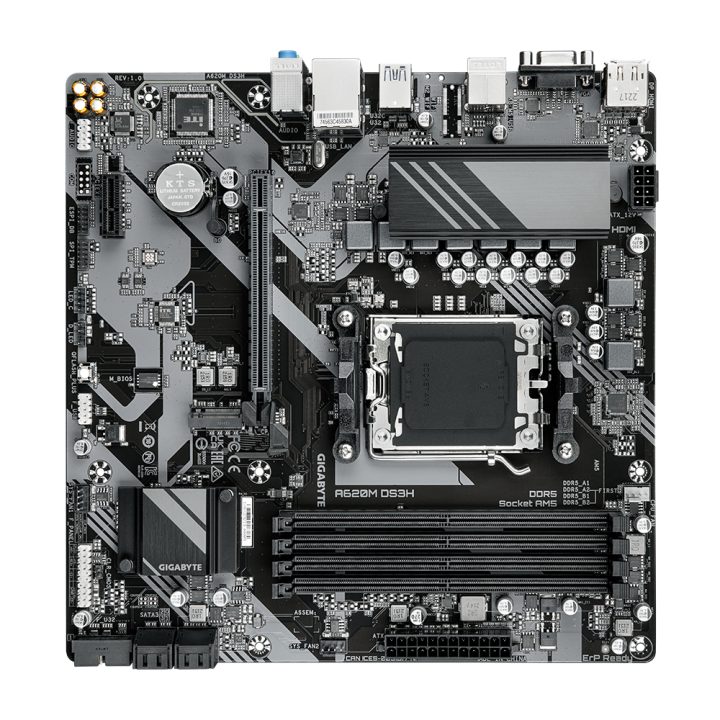 GIGABYTE A620M DS3H Motherboard - Suporta CPUs AMD Ryzen 8000, VRM…