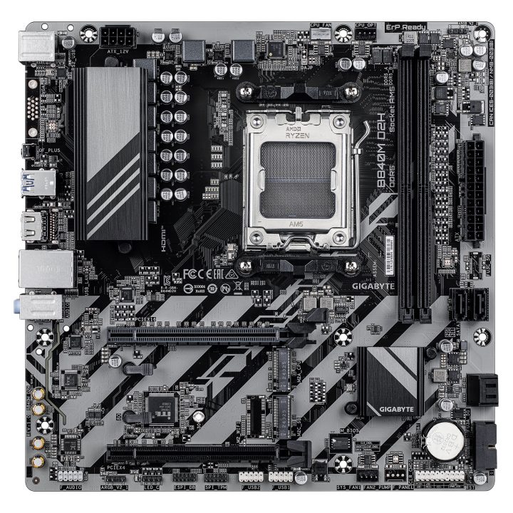 GIGABYTE B840M D2H Motherboard - Processadores AMD Ryzen 9000, VRM de…