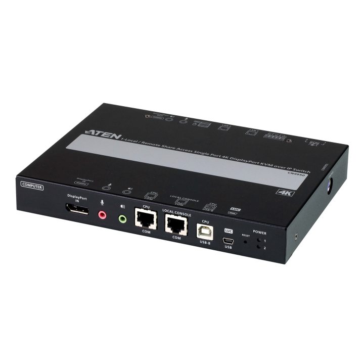 ATEN 1-Port IP KVM Switch DisplayPort 4K for Local/Remote Shared…