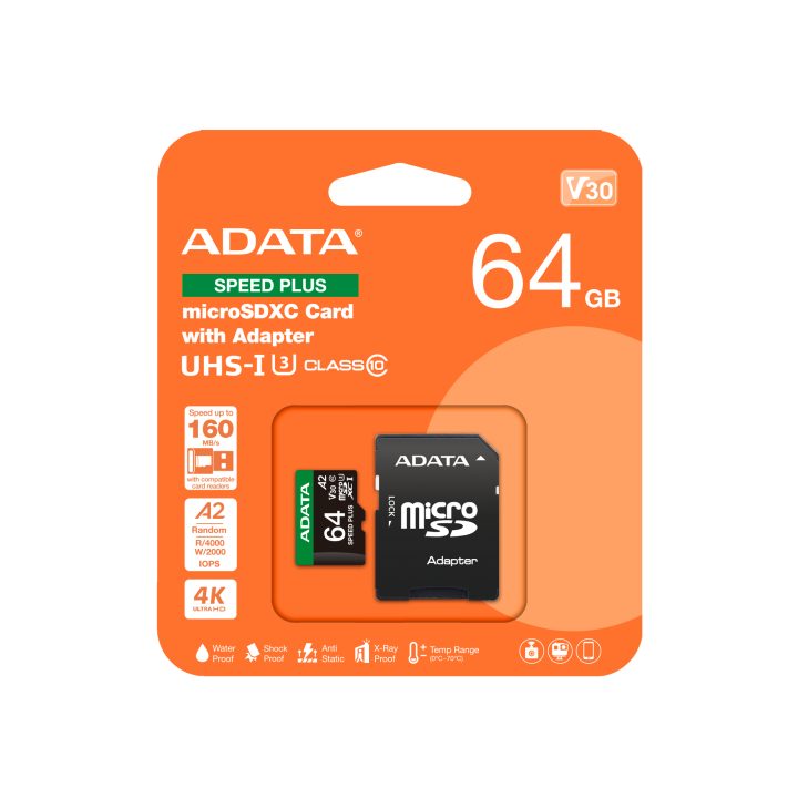 ADATA Speed Plus 64 GB MicroSDXC Classe 10