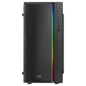 Mars Gaming MCM, Micro ATX PC Case, Compact, 16 ARGB Modes, 8 cm Fan
