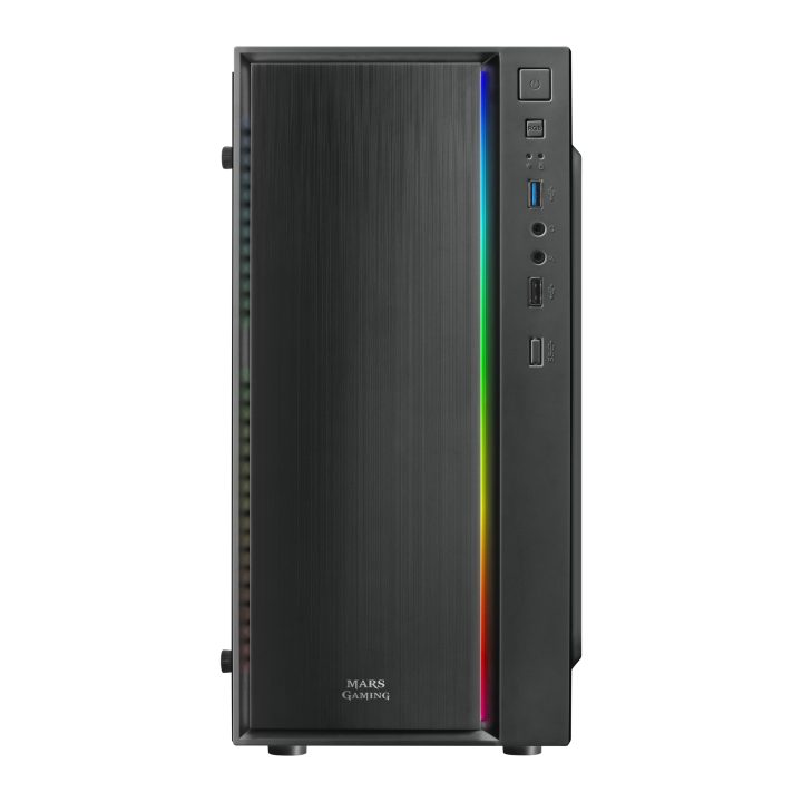 Mars Gaming MCM, Micro ATX PC Case, Compact, 16 ARGB Modes, 8 cm Fan