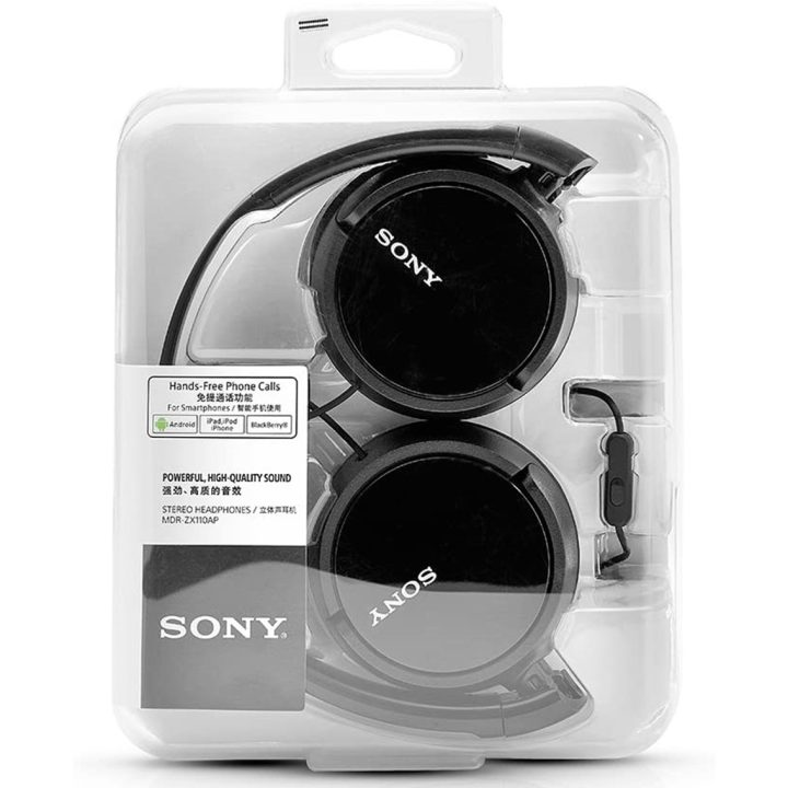 Auriculares Sony MDRZX110APB-negro - pleglable - microfono