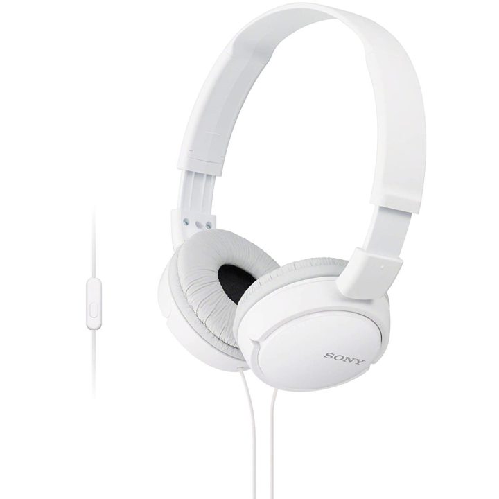 Auscultadores Sony MDRZX110APW-branco - dobráveis - microfone