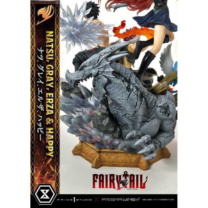 Prime 1 Studio Fairy Tail Statue Natsu Gray Erza Happy Deluxe Version…