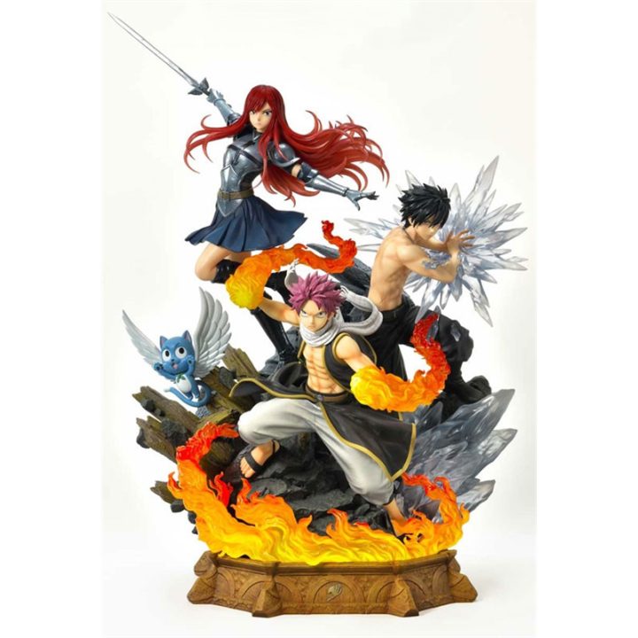 Figura Prime 1 Studio Fairy Tail Estátua Natsu Gray Erza Happy Deluxe…