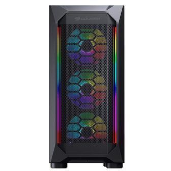 COUGAR CGR-5VM6B-MESH-G-RGB Mid Tower Computer Case Black, Transparent
