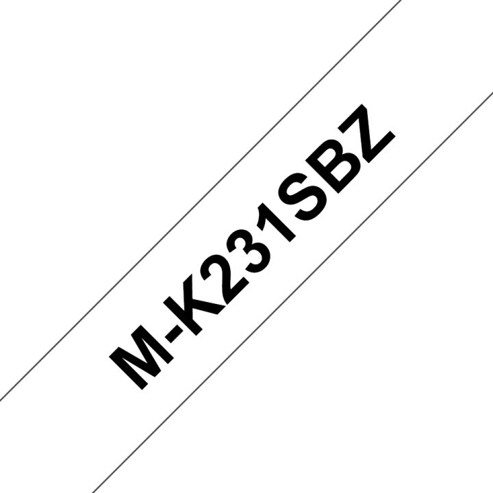 Brother M-K231SBZ fita para impressora de etiquetas Preto sobre branco