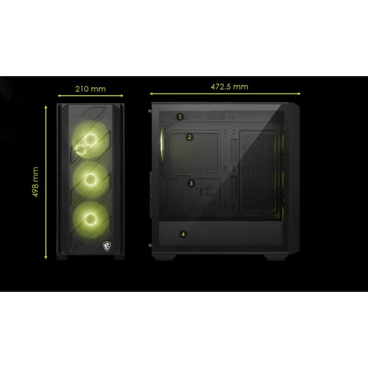 MSI MAG FORGE 330R AIRFLOW caixa de computador Midi Tower Preto…