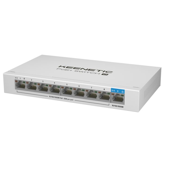 Keenetic PoE+ Switch 9 (KN-4710) Switch Gigabit de 9 portas com 8…