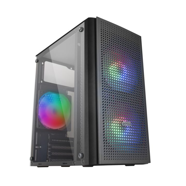 Mars Gaming MC300 Negro, Caja PC Micro ATX, Cristal Templado, Frontal…