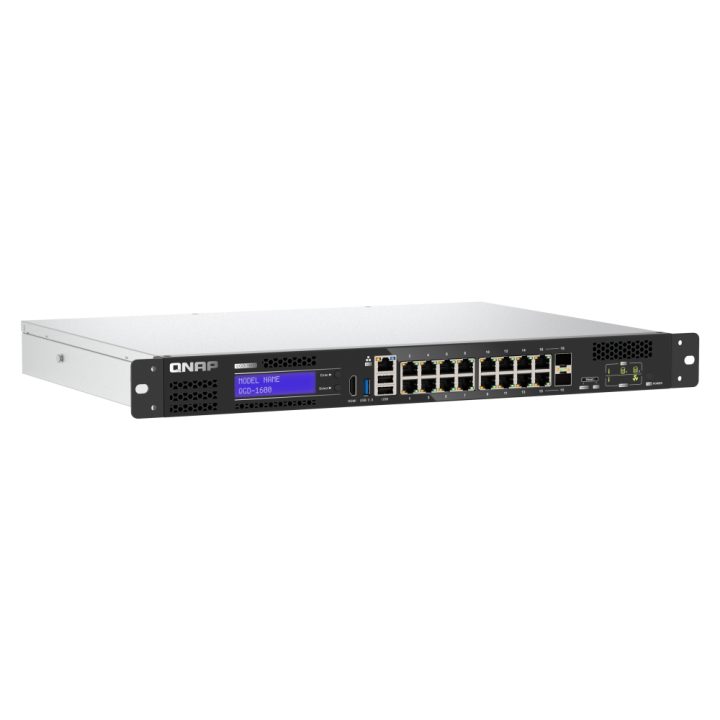 QNAP QGD-1600 Managed Gigabit Ethernet (10/100/1000) 1U Black, Gray